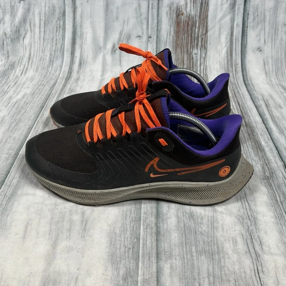 Nike Shield Running Shoes Mens Sz 11 Black Orange Purple Waterproof Trail DC4073